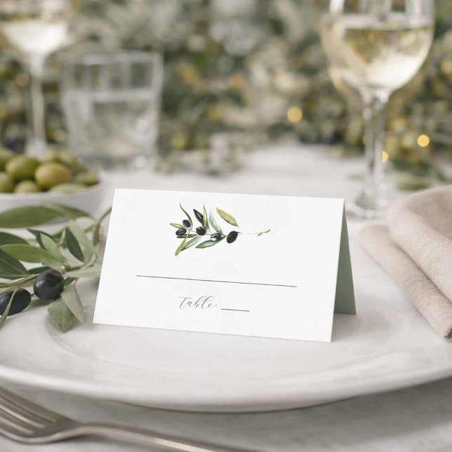 Cartões de Assento de Casamento Ramalhete de Olive (Criador carregado)