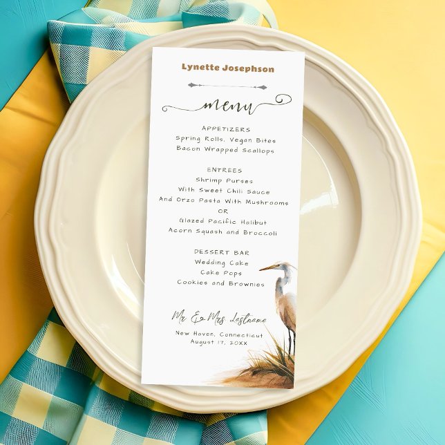 Cartões de Assento de Menu Longo de Casamento Cost (Criador carregado)