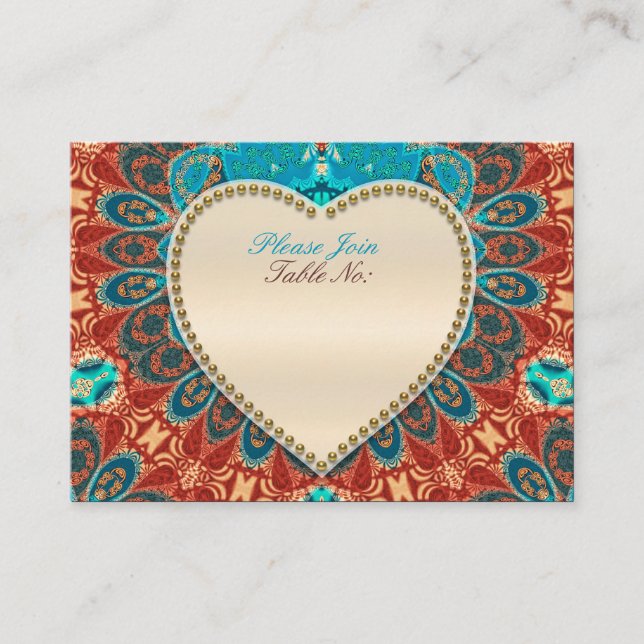 Cartões de Assento de Mesa de Casamento Peacock Ba (Frente)