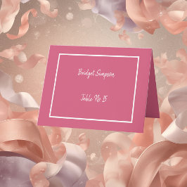 Cartões de assento elegantes, rosa e branco