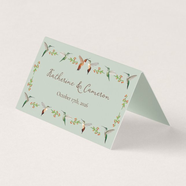 Cartões de Assento para Casamento de Beija-flores (Verso)