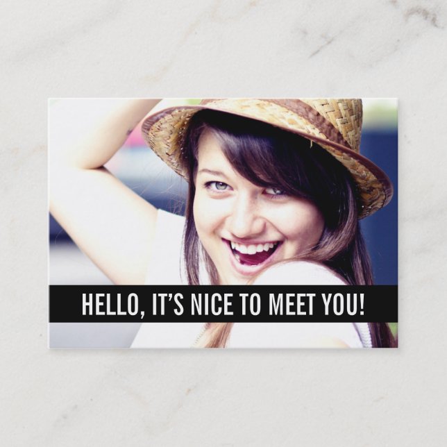 Cartões de assunto pessoal modernos da foto (Frente)