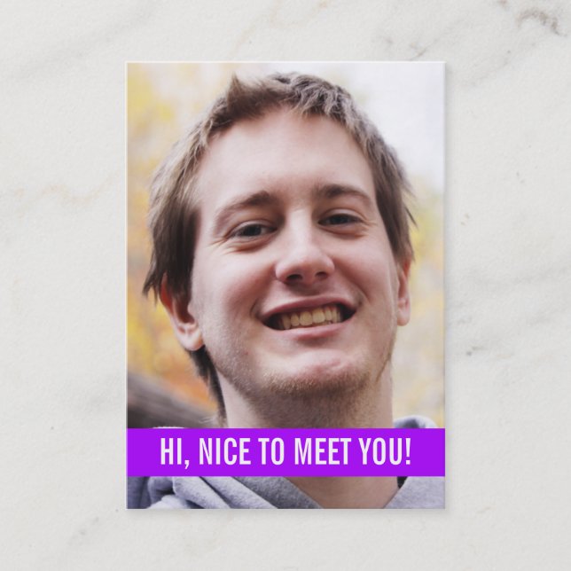 Cartões de assunto pessoal modernos da foto (Frente)