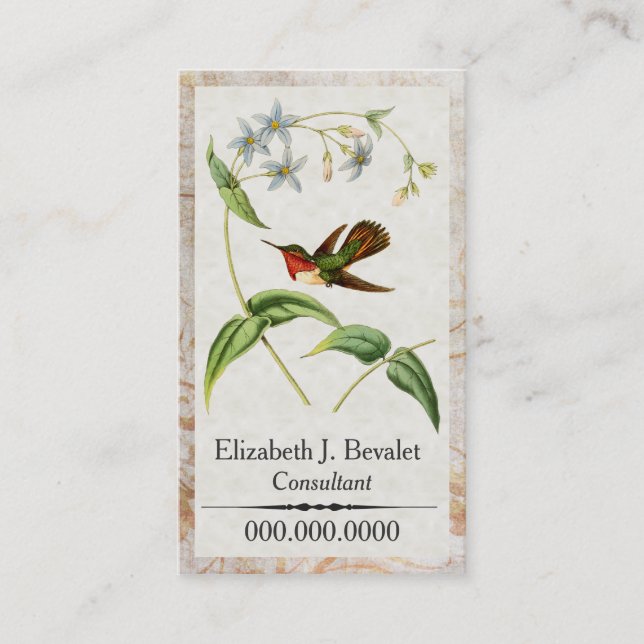 Cartões de assunto pessoal Scintillant do colibri (Frente)