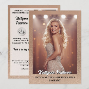 Cartões de Autógrafo de Desfile Rose Gold Foil Pag