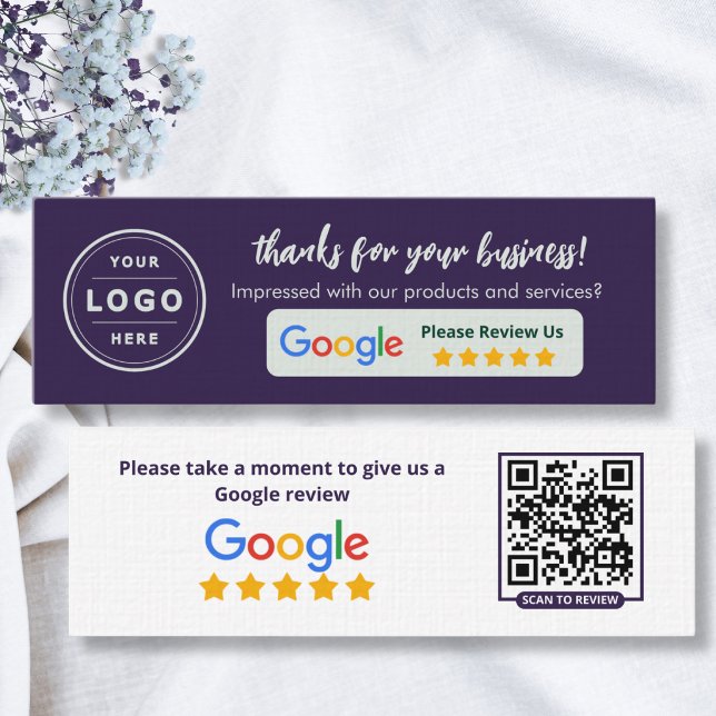 Cartões de Avaliação do Google Deep Plum (Business feedback review business cards)