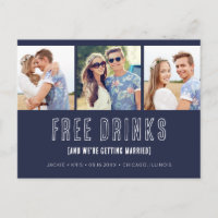 Cartões de aviso de casamento engraçados em azul m