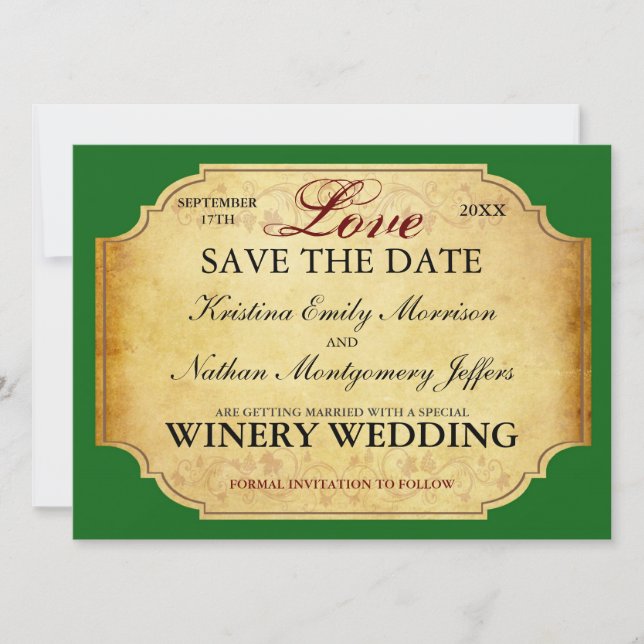 Cartões de aviso prévio de adega de champanhe vint (Frente)