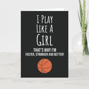 Cartões de Basquete Fofos Para Meninas Para Crianç