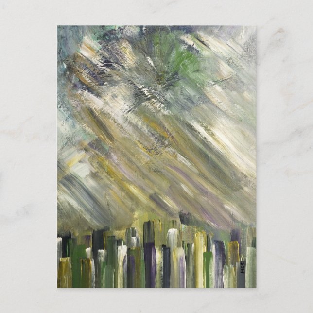 Cartões de Belas Artes de Cidade Urbana Verde Abst (Frente)