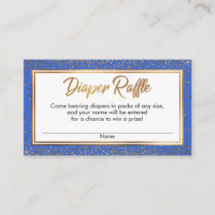 Cartões de Bilhete de Fralda de Confetti Dourado e
