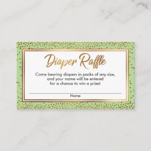 Cartões de Bilhete de Raffle para Confetti Dourada