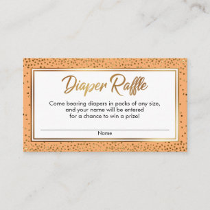 Cartões de Bilhete de Raffle para Confetti Dourado