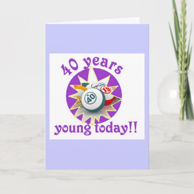 Cartões de bingo - aniversário de 40 anos (Frente)