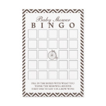 Cartões de Bingo Chá de fraldas de Bike Chevron Vi