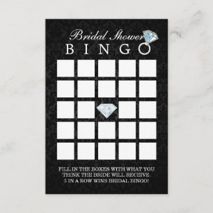 Cartões de Bingo Chá de panela de Diamante Dark 