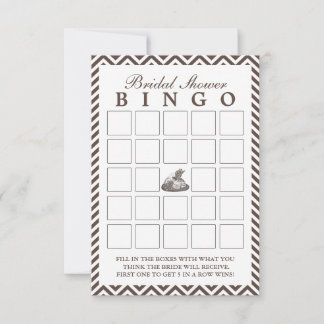 Cartões de Bingo de Chuveiro de Noiva com Chapéu d
