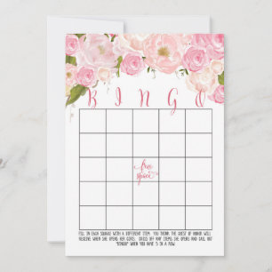 Cartões de Bingo de Chuveiro Nupcial Floral
