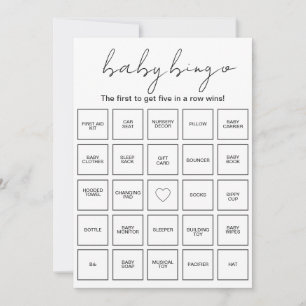 Cartões de Bingo de Chuvinha de Bebê Minimalista P
