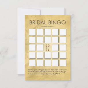 Cartões de Bingo de Jantar Vintage para Chá de Noi
