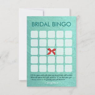 Cartões de Bingo de Noiva Verde Menta Elegantes 5x