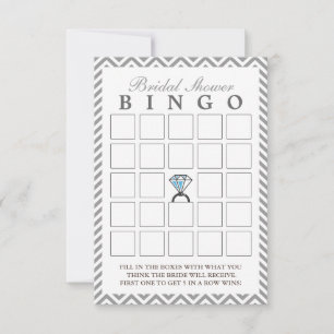 Cartões de Bingo de Noivado com Anel de Diamante e
