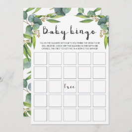 Cartões De Bingo Neutros Para Bebê Com Aquarela Eu