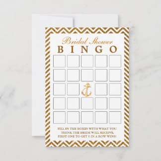 Cartões de Bingo Nupcial com Ziguezague Brilhante