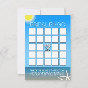 Cartões de Bingo para Chá de Noiva de Verão na Pra
