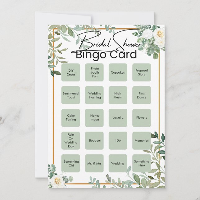Cartões de Bingo para Chás de Bebê, Bingo de Bebê  (Frente)