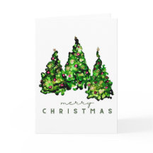Cartões de Boas Festas com Design de Tinta Alcoóli