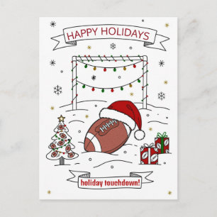 Cartões de Boas Festas de Futebol de Natal com Cha