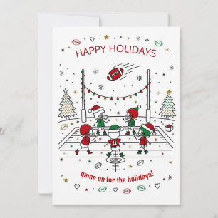 Cartões de Boas Festas de Futebol de Natal com Cha