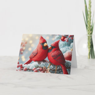 Cartões de Boas Festas de Natal com Cardinals Verm