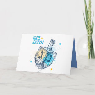 Cartões de Boas Festas Personalizados de Hanuka - 