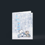 Cartões de Boas Festas Winter Terriers KiniArt<br><div class="desc">Arte de inverno do Westie e Terrier Yorkie da KiniArt pela Artista PUP Contemporânea,  Kim Niles.  © KiniArt™ - Todos os Direitos Reservados.</div>