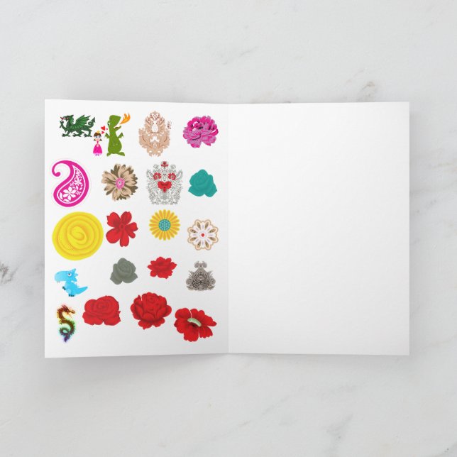 Cartões de Boas-Vindas Dobrados | Arte Floral de D (Interior)