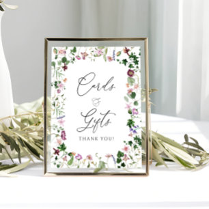 Cartões de Botânica Floral Elegantes e Poster de p