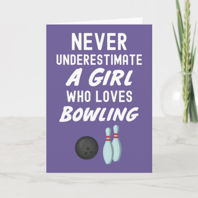Cartões de Bowling Roxo Fofo para Crianças Bebês M (Frente)