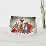 Cartões de Boxer Feliz Natal<br><div class="desc">Boxer está vestindo Santa Hats em uma Cena de Natal de inverno para trazer uma Mensagem de Feliz Natal para os fãs do boxeador e das férias de inverno.</div>