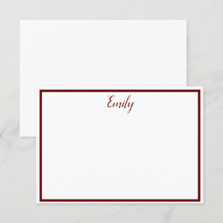 Cartões de Burgandy Personalizados e de Nota Branc