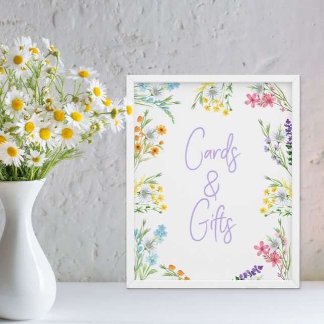 Cartões de Campo de Flores Silvestres e Poster de  (Floral Cards & GIfts Table sign from my Wildflower Meadow Collection - order printed or digital file)