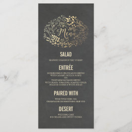 Cartões de cardápio do Dourado Florals