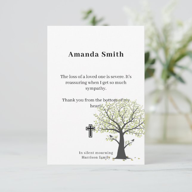 Cartões de Caridade de Comemoração com Árvore (Em pé/Frente)