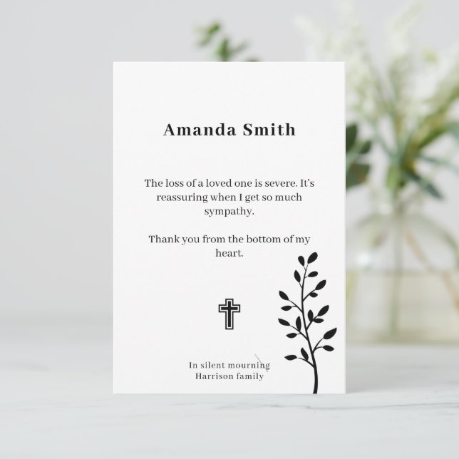 Cartões de Caridade de Comemoração com Flor (Em pé/Frente)