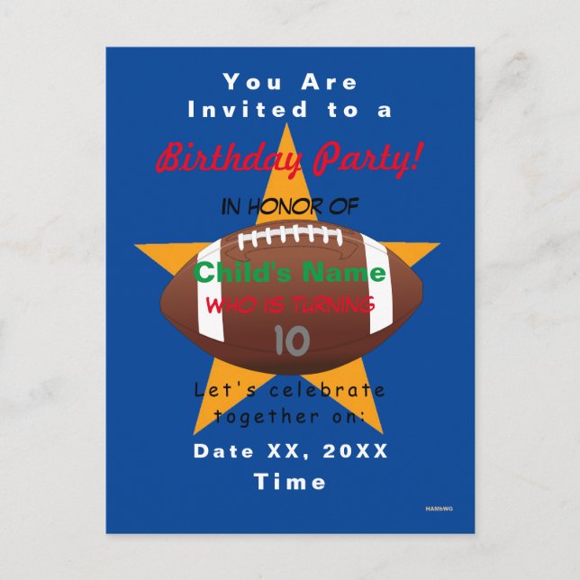 Cartões de Cartão-Postal de Futebol HAMbyWG (Frente)