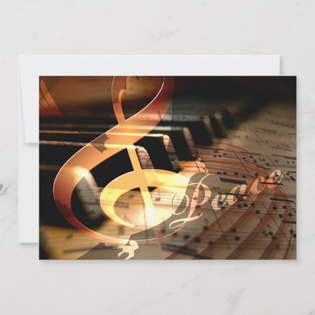 Cartões de cartões de natal de dove de piano (Frente)