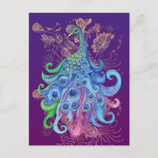 Cartões de Cartões de natal de Peacock (Frente)