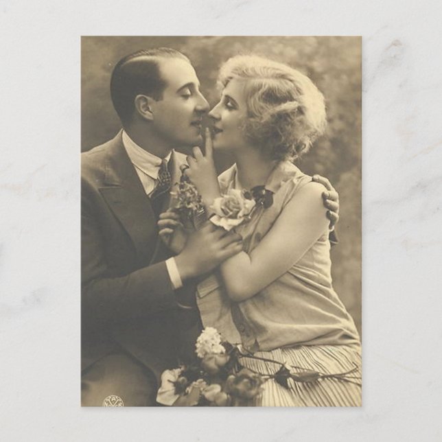 Cartões de Casais Românticos Antigos Vintage, pres (Frente)