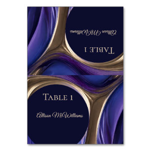 Cartões de casamento - Azul Roxo Dourado-